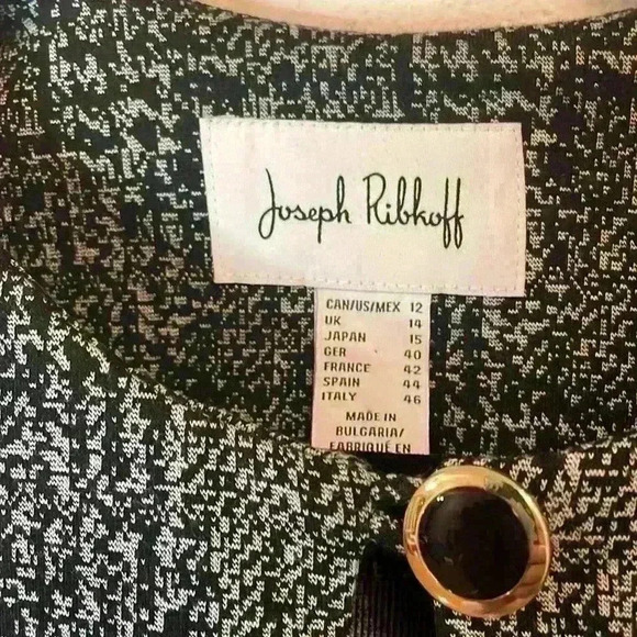 Joseph Ribkoff casual jacket black and grey houndstooth mid length size 12 - Picture 4 of 7